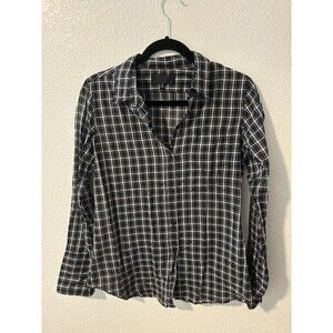 Nili Lotan Plaid Button Down Shirt Small